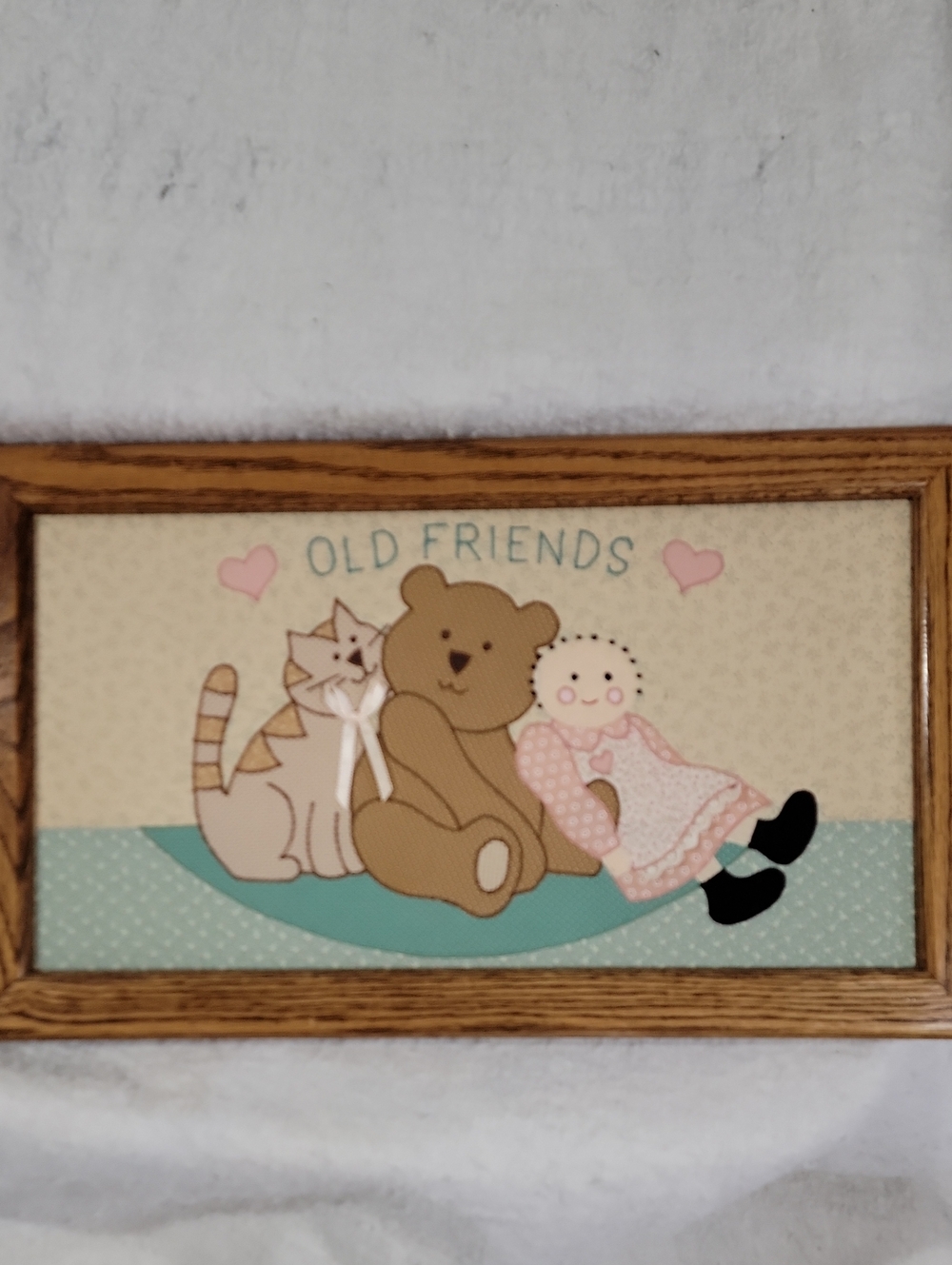 Hand Made Quilted "Old Friends" Framed Picture